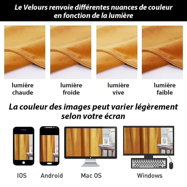 Kultainen ylellinen samettinen lämpöverho