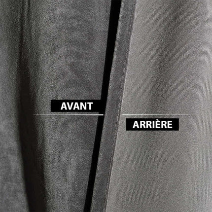 Lämpöeristetty tummanharmaa samettipimennysverho