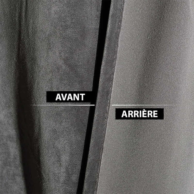 Lämpöeristetty tummanharmaa samettipimennysverho