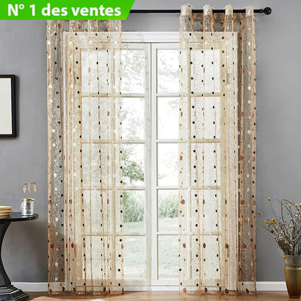 Ruskea kuviollinen valoverho luontoaiheella