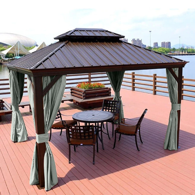 Vedenpitävä ulkoverho pergolaan purjerenkailla