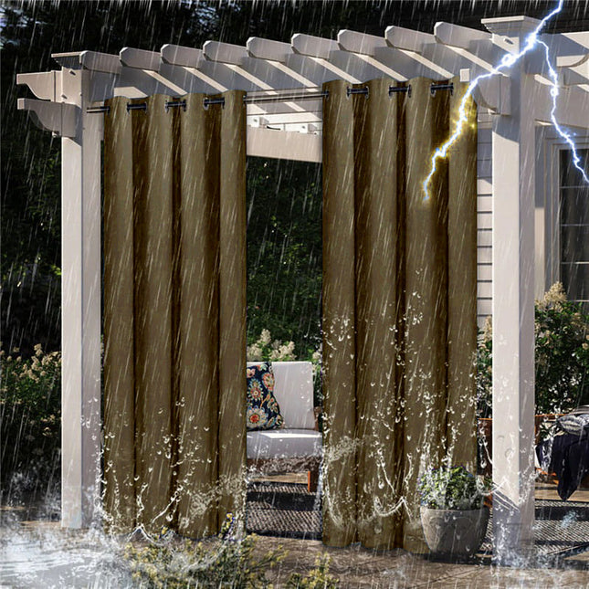 Säänkestävä ulkoverho pergolaan purjerenkailla