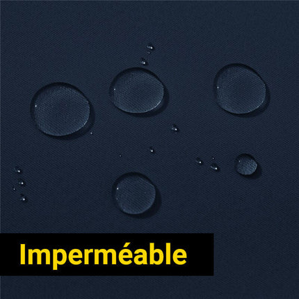 Sininen ulkoverho pergolaan purjerenkailla