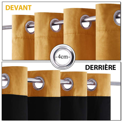 Sinapinkeltainen samettinen pimennysverho