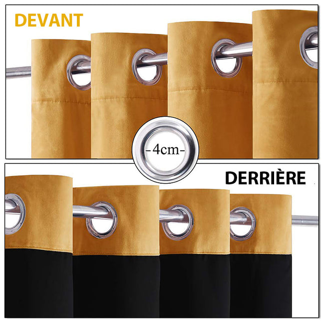 Sinapinkeltainen samettinen pimennysverho