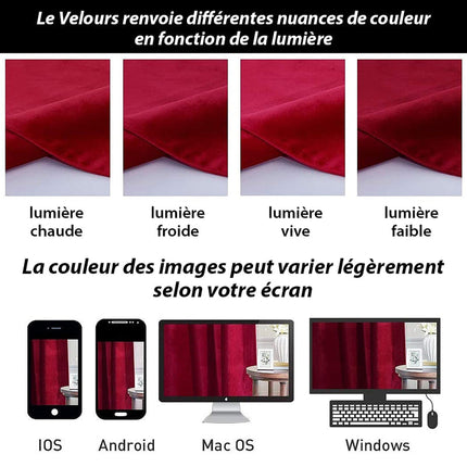 Lämpöä eristävä viininpunainen samettiverho